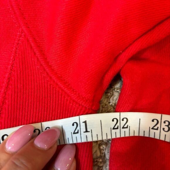 Ladies Champion Reverse Weave Red Plain Front Hoodie Sweatshirt Size Small - Picture 10 of 10